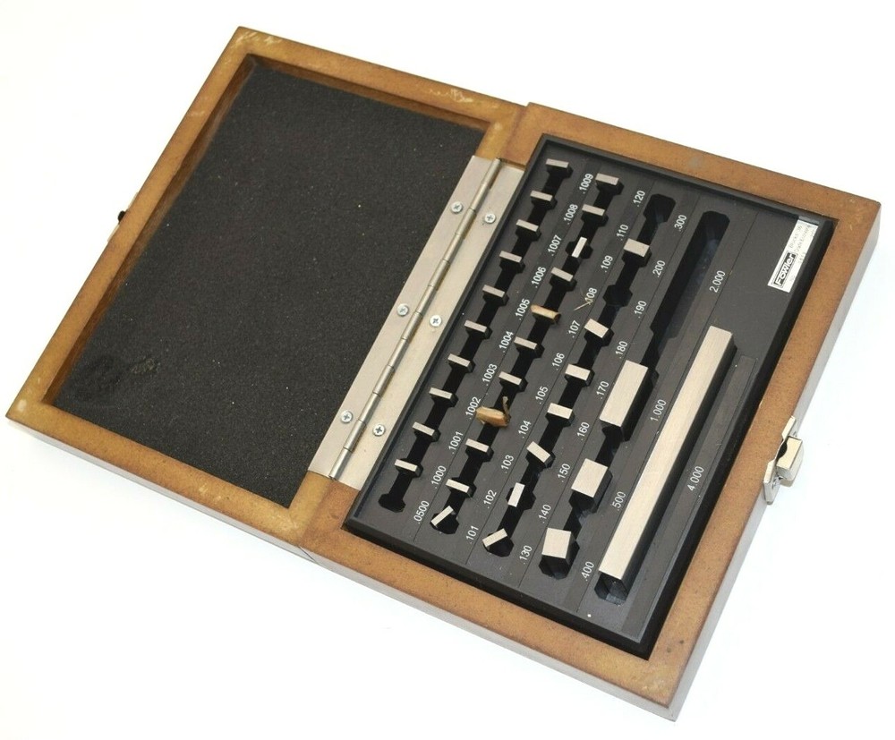 Fowler 36 pc Economy Rectangular Gage Block Set 53-672-036-0 (MISSING 4 BLOCKS)
