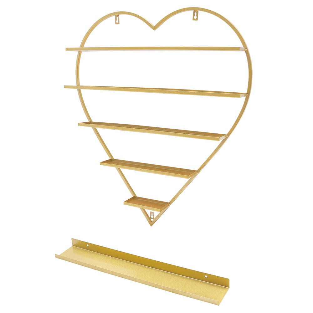 Heart-Shaped Nail Polish Display Rack - 5 Tier Wall Organizer