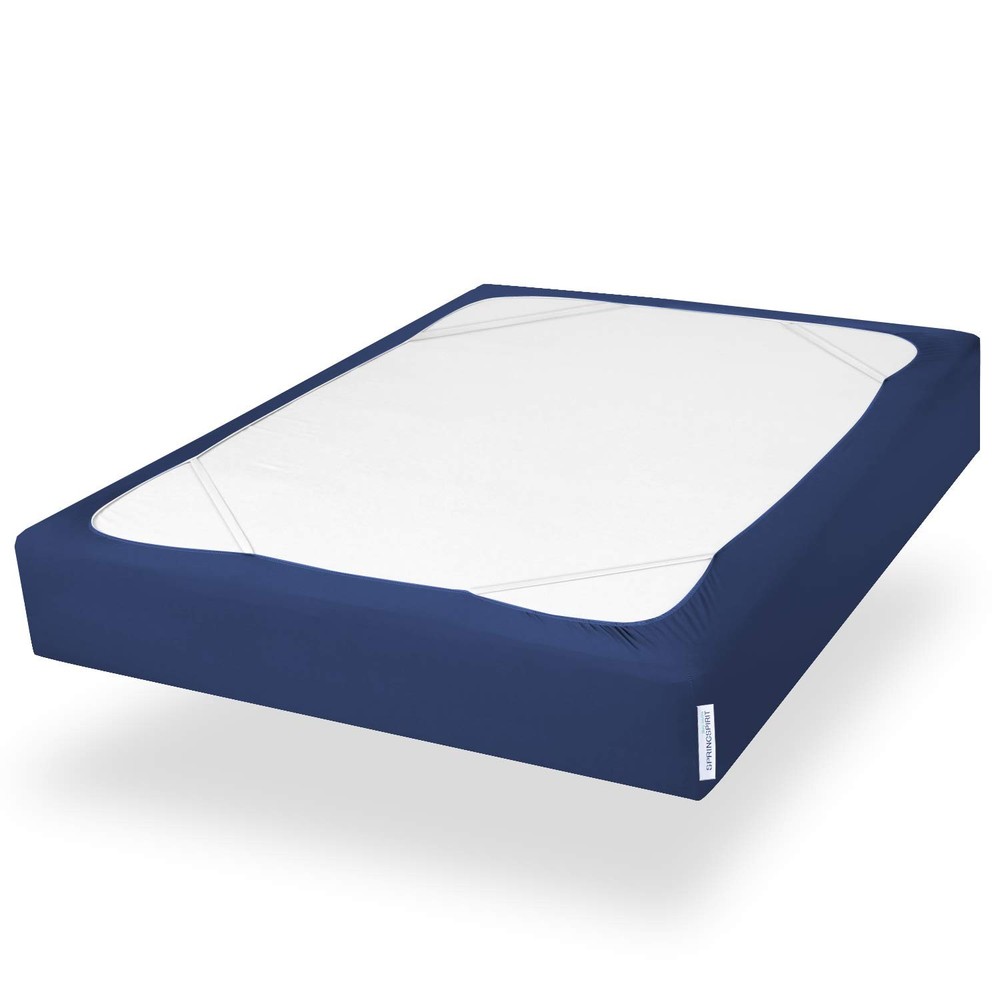 Full Size Box Spring Cover with Smooth and Elastic Woven Material, Full, Navy