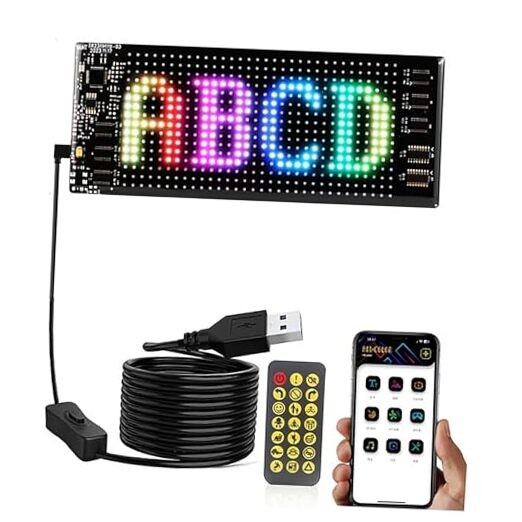 Programmable Devil Eyes LED Screen for Car Windshield - Flexible 6.8x2.76 in