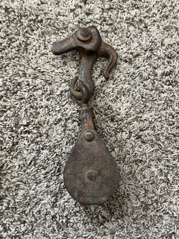Two Vintage Barn Pulleys Early