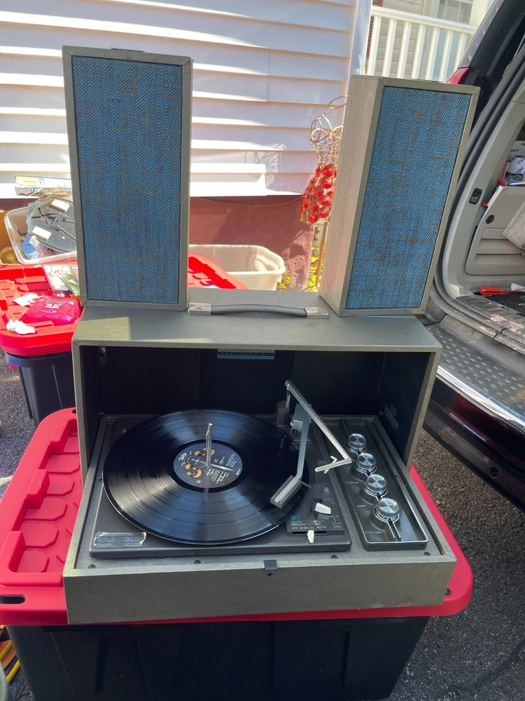 Sylvania Exponent 4/10 Solid State Garrard Record Player Turntable Tested Repair