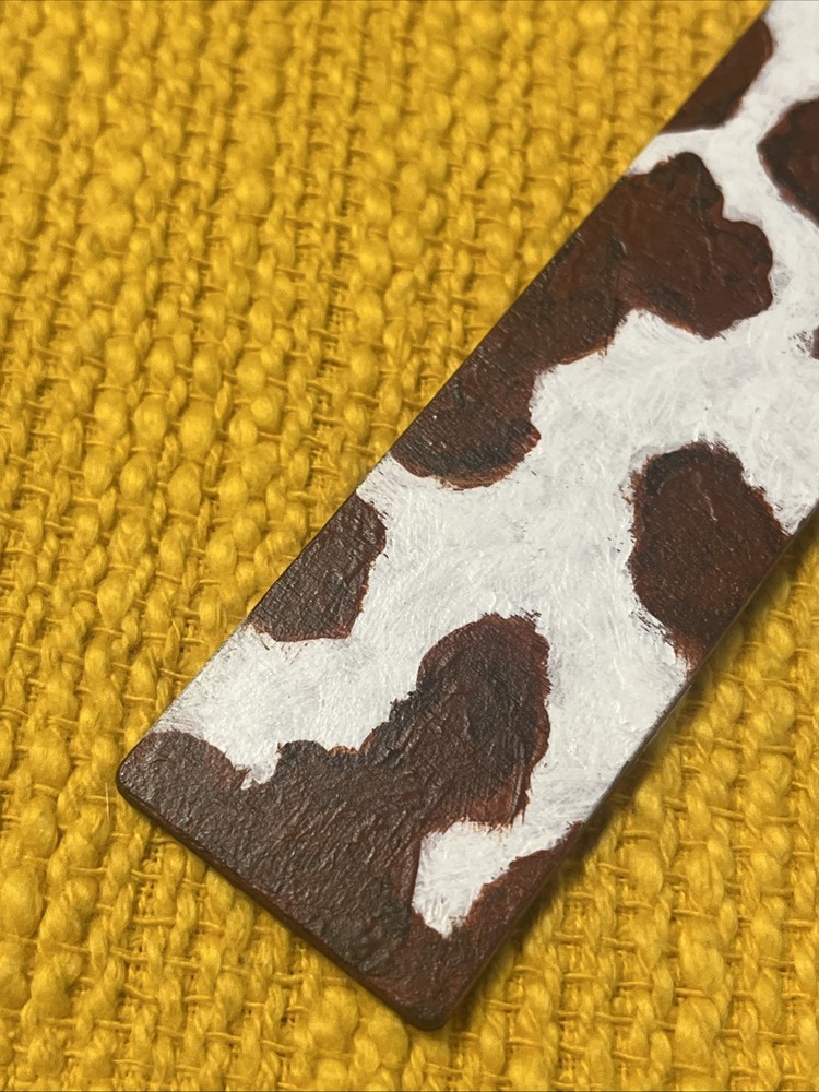 Bookmark Hand Painted Cow Print Design