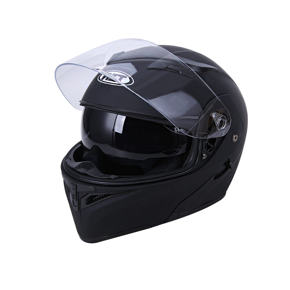 DOT Motorcycle Full Face Helmet BLUETOOTH / LED Light Dual Visor Modular Flip-up