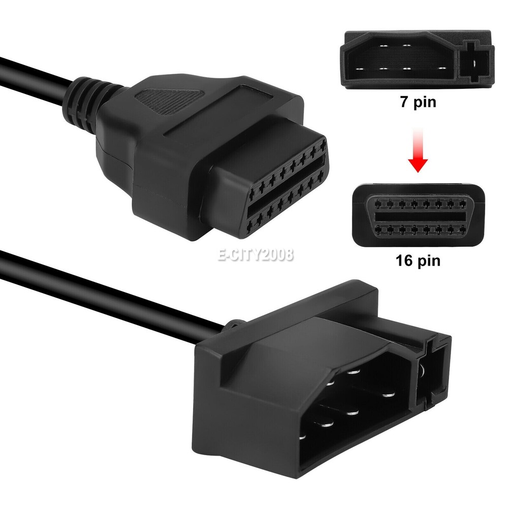 For Ford 7 Pin OBD1 to OBD2 Cable Adapter Code Reader Scanner Engine Repair Tool