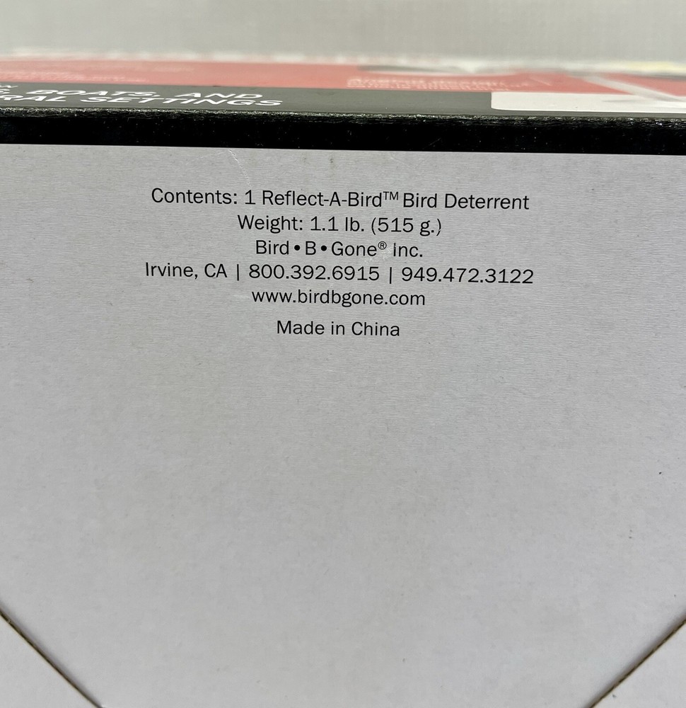 BIRD-B-GONE REFLECT-A-BIRD Wind Powered Spinning Visual Bird Deterrent New