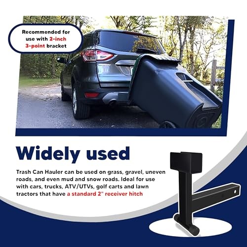 2" Non-Adjustable Trash Can Hauler Grabber with 2" Non-Adjustable Hitch