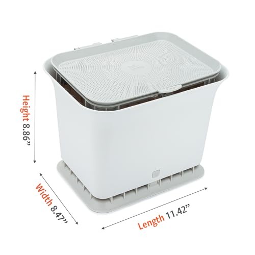 Fresh Air Odor-Free Kitchen Compost Bin Gray