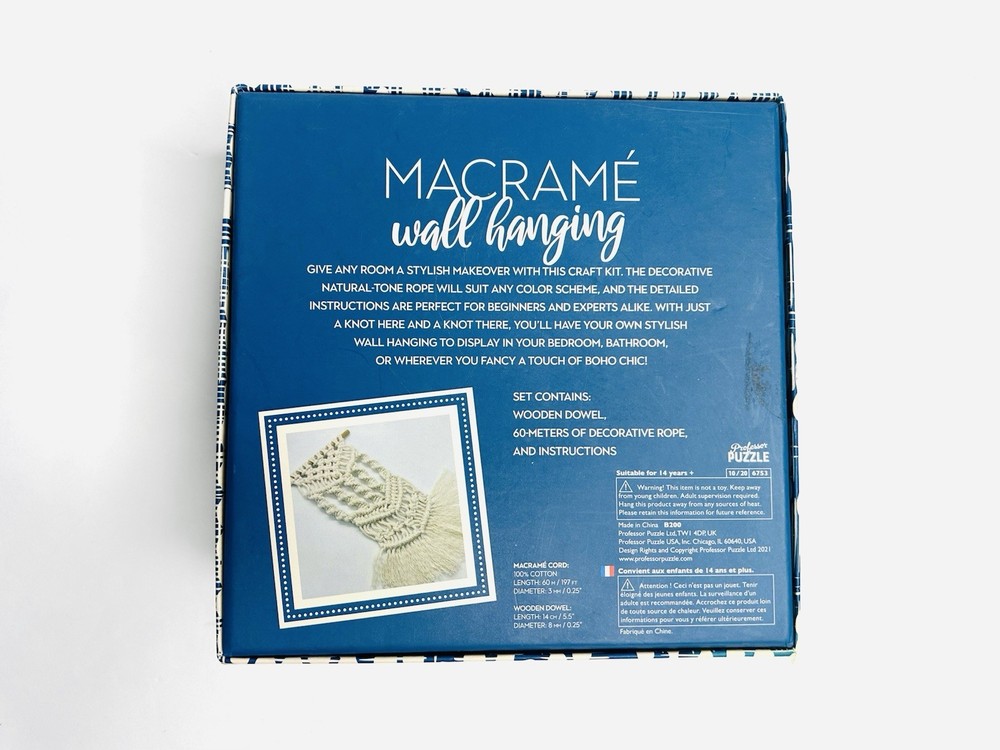 DIY Macrame Wall Hanging by Crafted Home New In Box