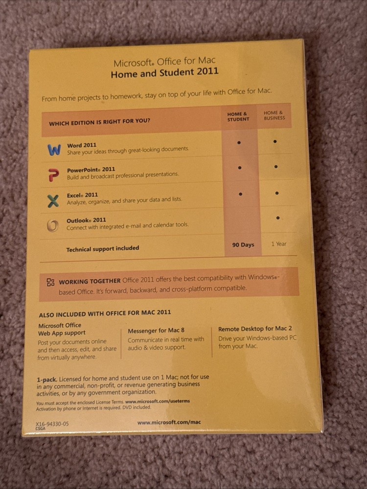 Microsoft Office 2011 Home and Student (Retail) (1 Copies) - Full Version