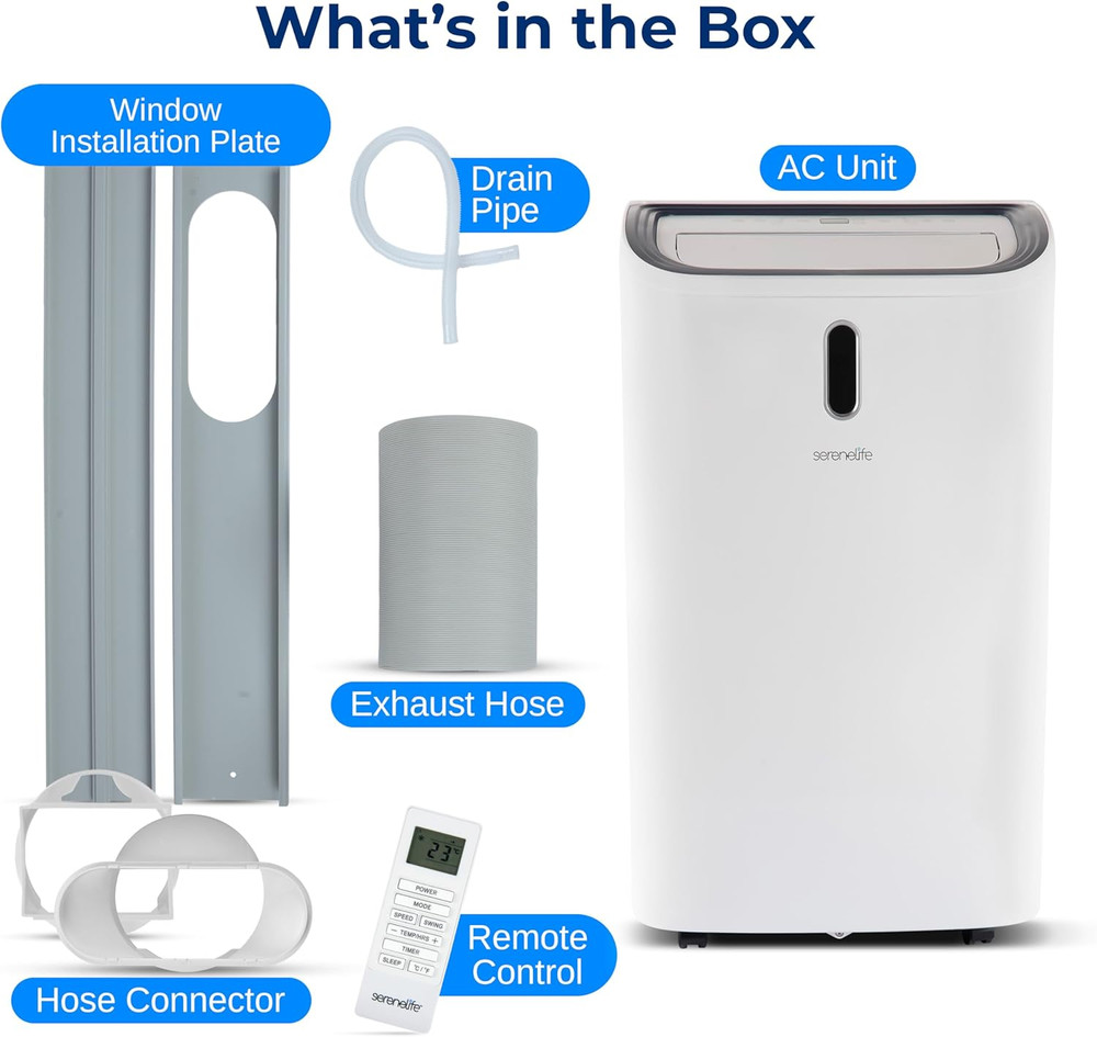 Portable Air Conditioner, 14000 BTU (ASHRAE) Compact Home A/C Cooling Unit with