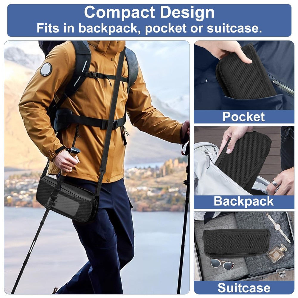Portable Folding Camp Stool with Side Pocket, Lightweight Foldable Camping St...
