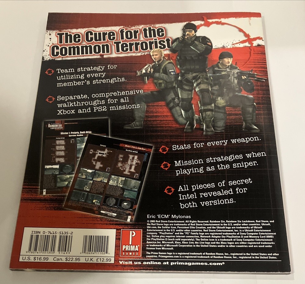 Rainbow Six Lockdown Prima Official Strategy Guide For PS2 And XBox
