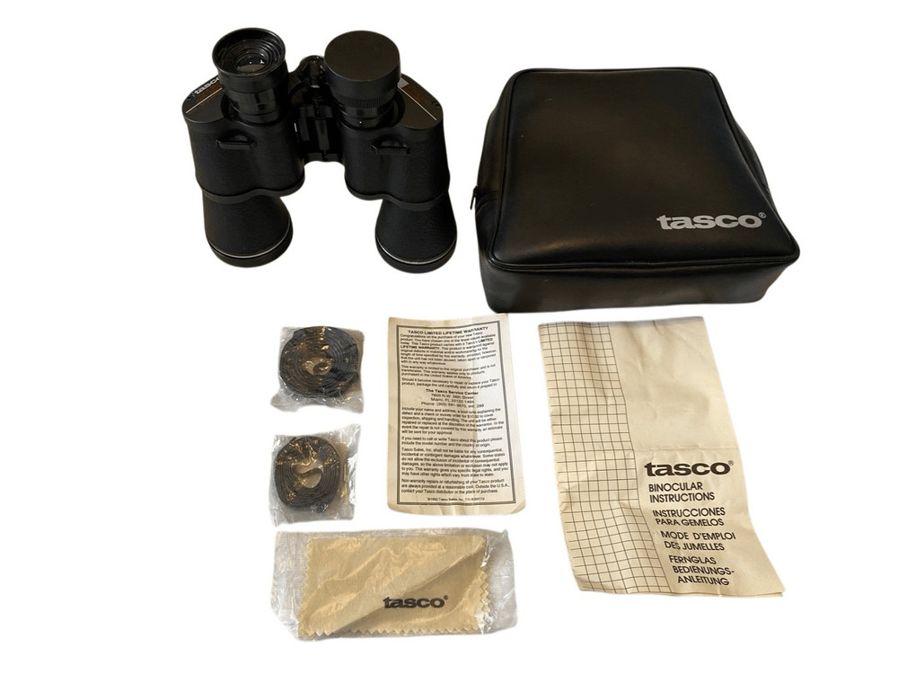 Tasco Binoculars Set Case Manuals Accessories Hunting Camping Outdoors Scouting