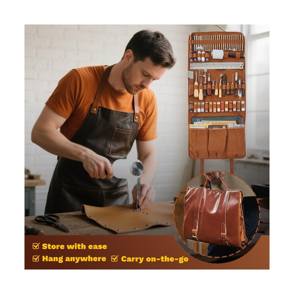 SAKERNEO Professional Leather Working Tools Kit with 52 Stamping Molds, Multi...
