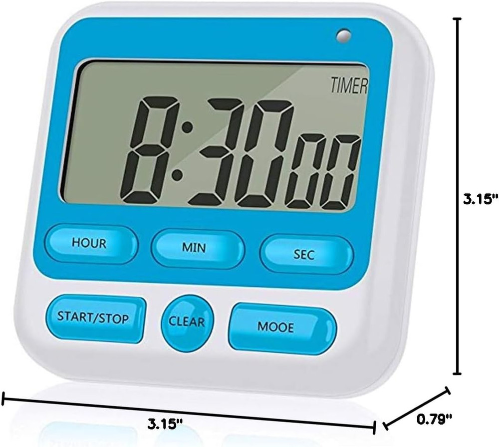Upgraded Digital Kitchen Timer, On/Off Switch, 12/24 Hour Clock and Silent Timer