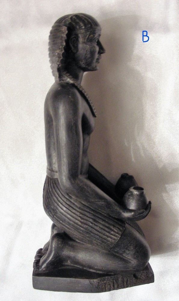 12" Egyptian King statue w/ wine pots * Pepy Pepi Phiops Nefersahor Meryre