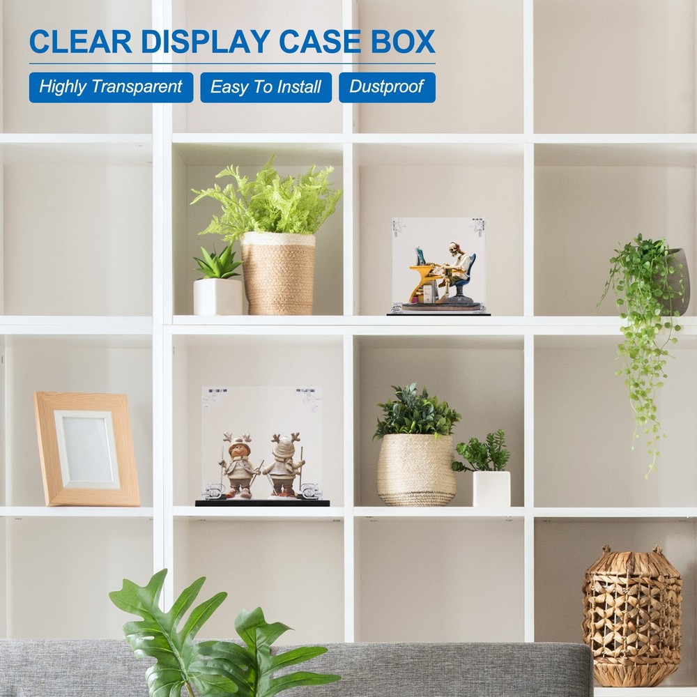Acrylic Display Case, 8"x6"x13.8" Clear Display Box Assemble Dustproof