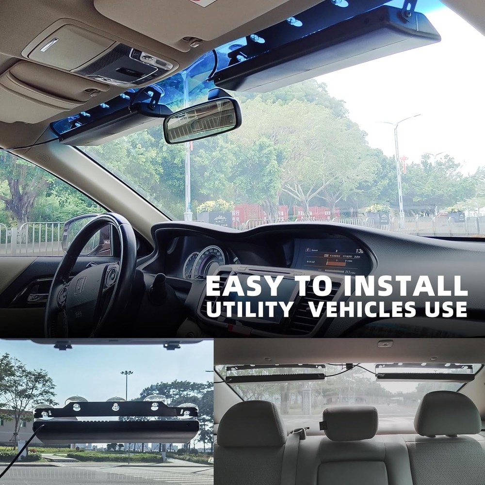 2 in 1 LED Emergency Dash Strobe Light Bar Front/Rear Windshield Safety Flashing