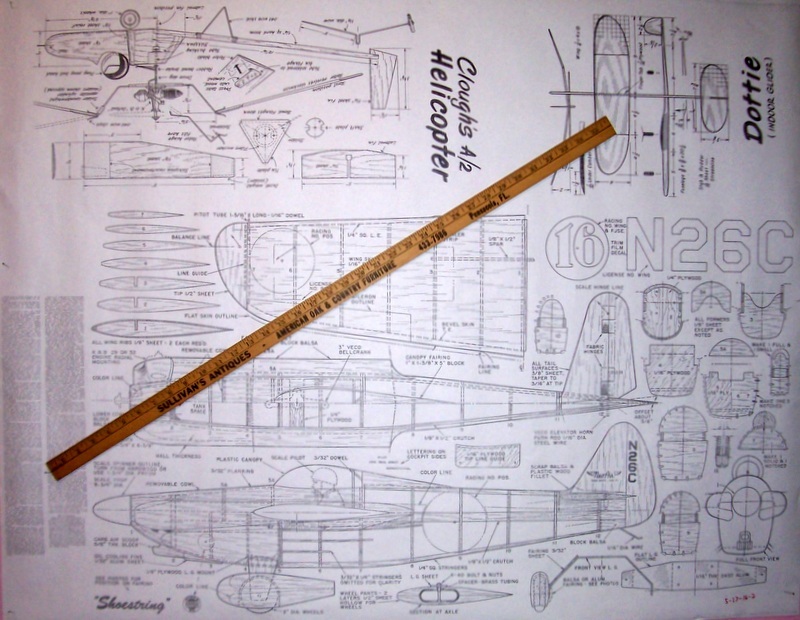 SHOESTRING PLAN + CONSTRUCTION ARTICLE for 33" UC SCALE Model Airplane