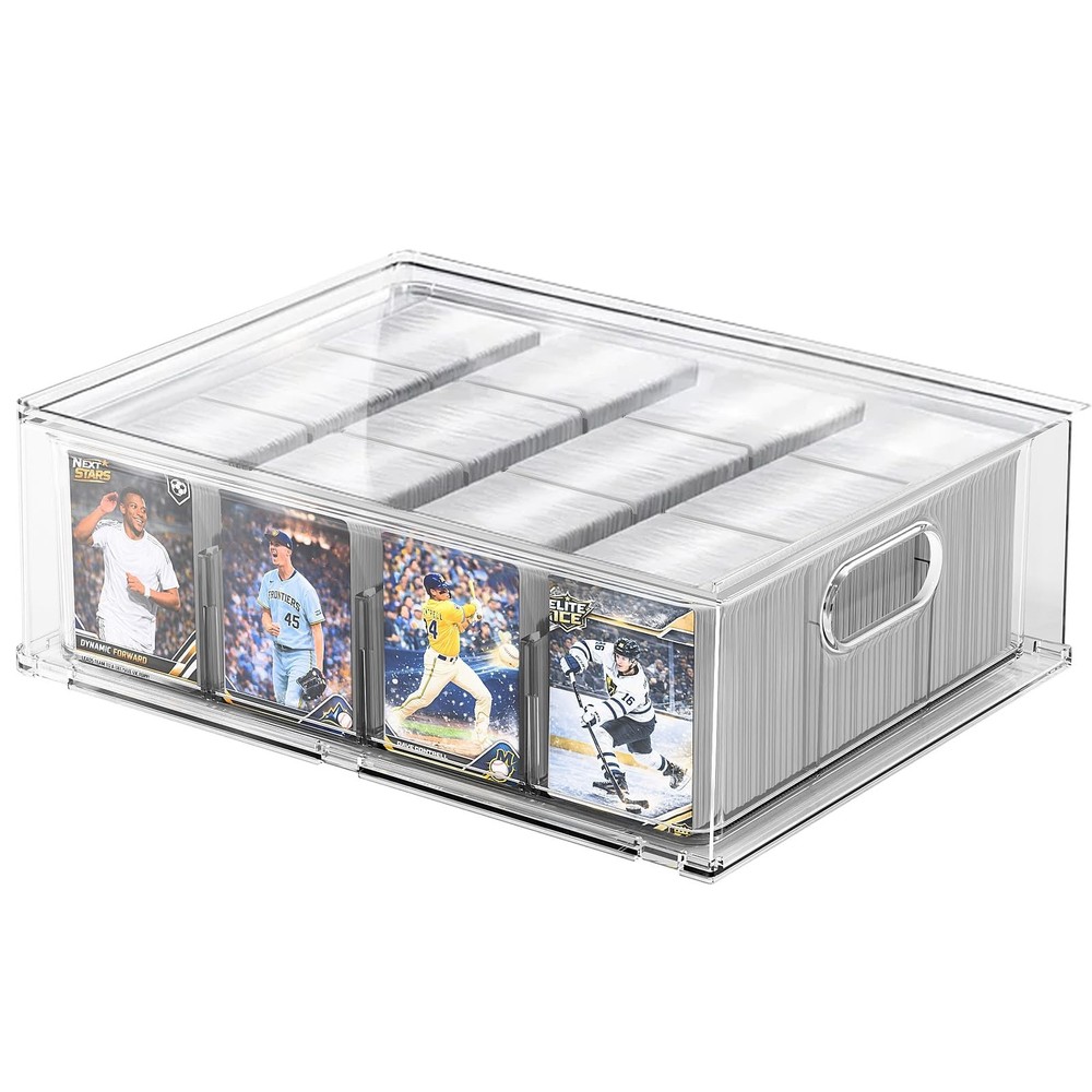 Large Trading Card Storage Box - Holds 3200 Cards, Foam Inserts, Display Case fo