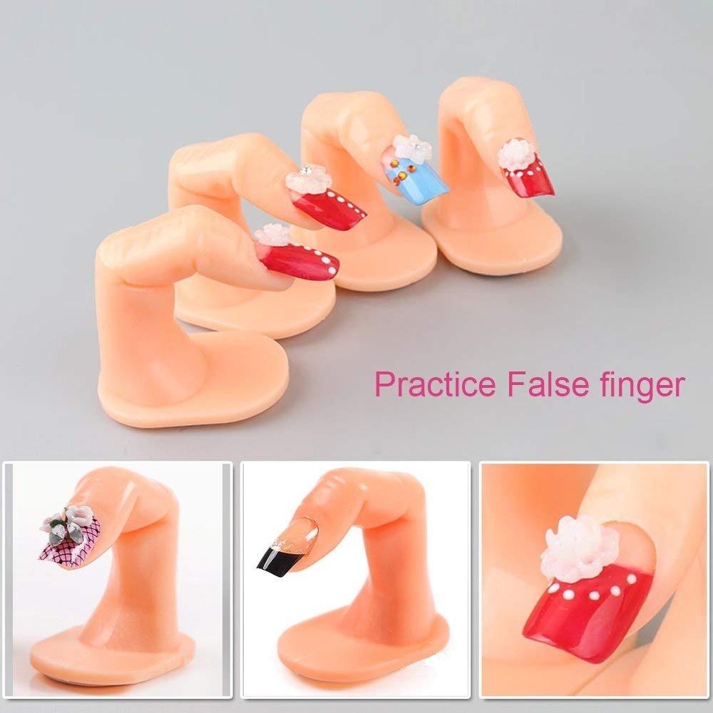 Fake Practice Finger Tips with Nails for Nail Art Training Display Manicure