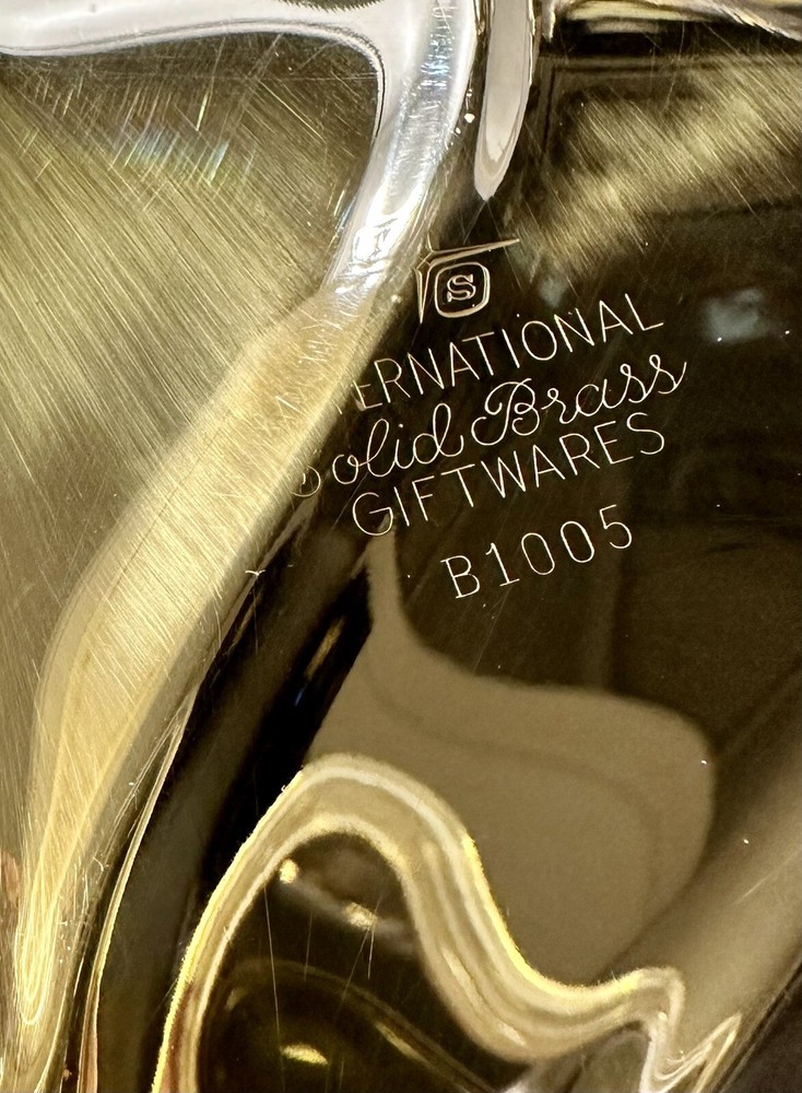 Solid Brass Leaf Tray #B1005 International Giftware- Mid-Century Modern 15x13”