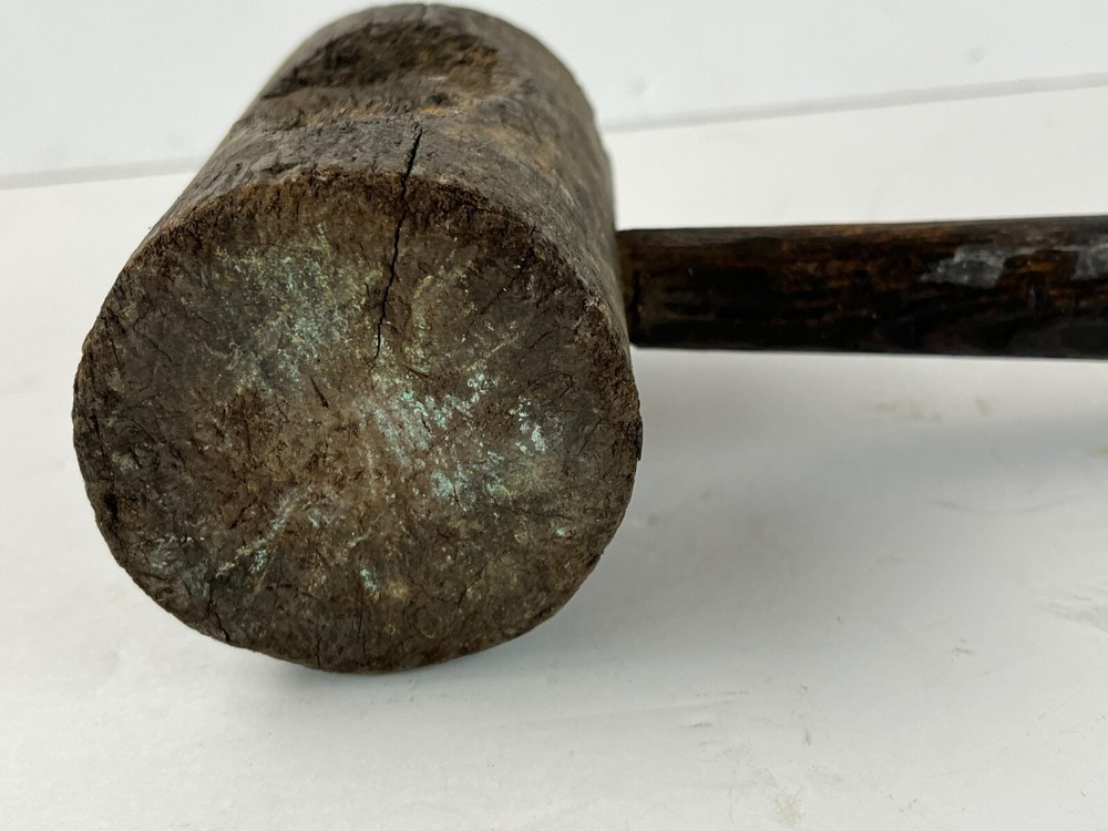 Antique Wood Handle Mallet Handle Primitive 5 x 10"