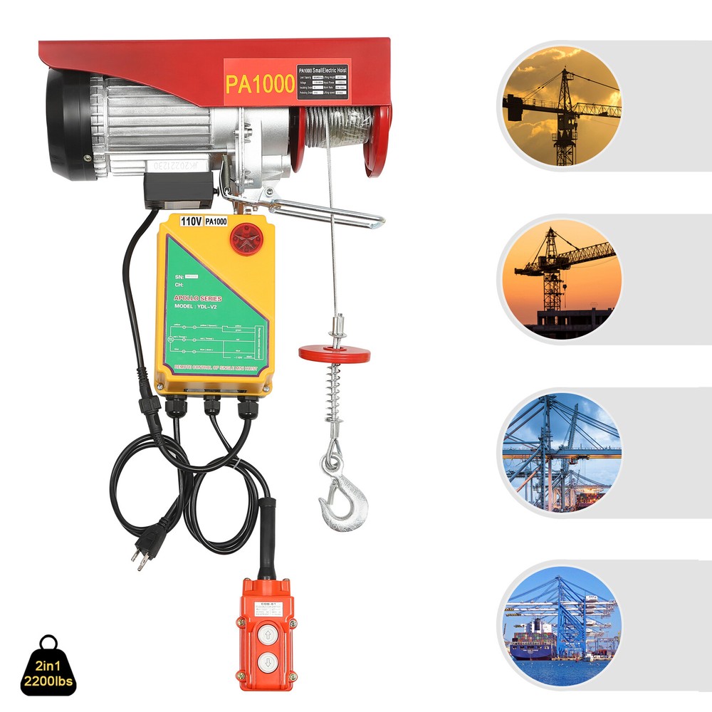 2200lb max. Electric Hoist Remote Control Wireless Electric Winch W/ 40ft Cable