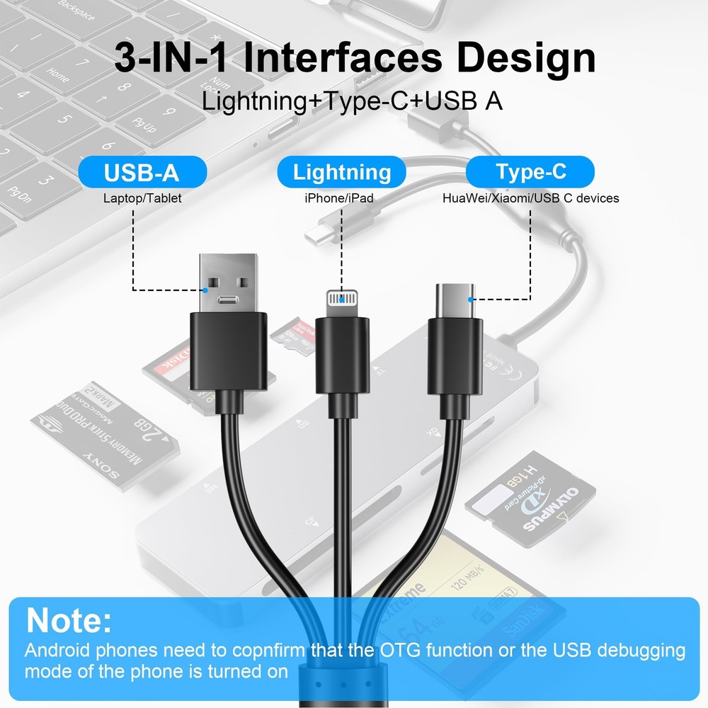 Memory Stick pro Duo Adapter 5-in-1 Multi Card Reader Supports Silver