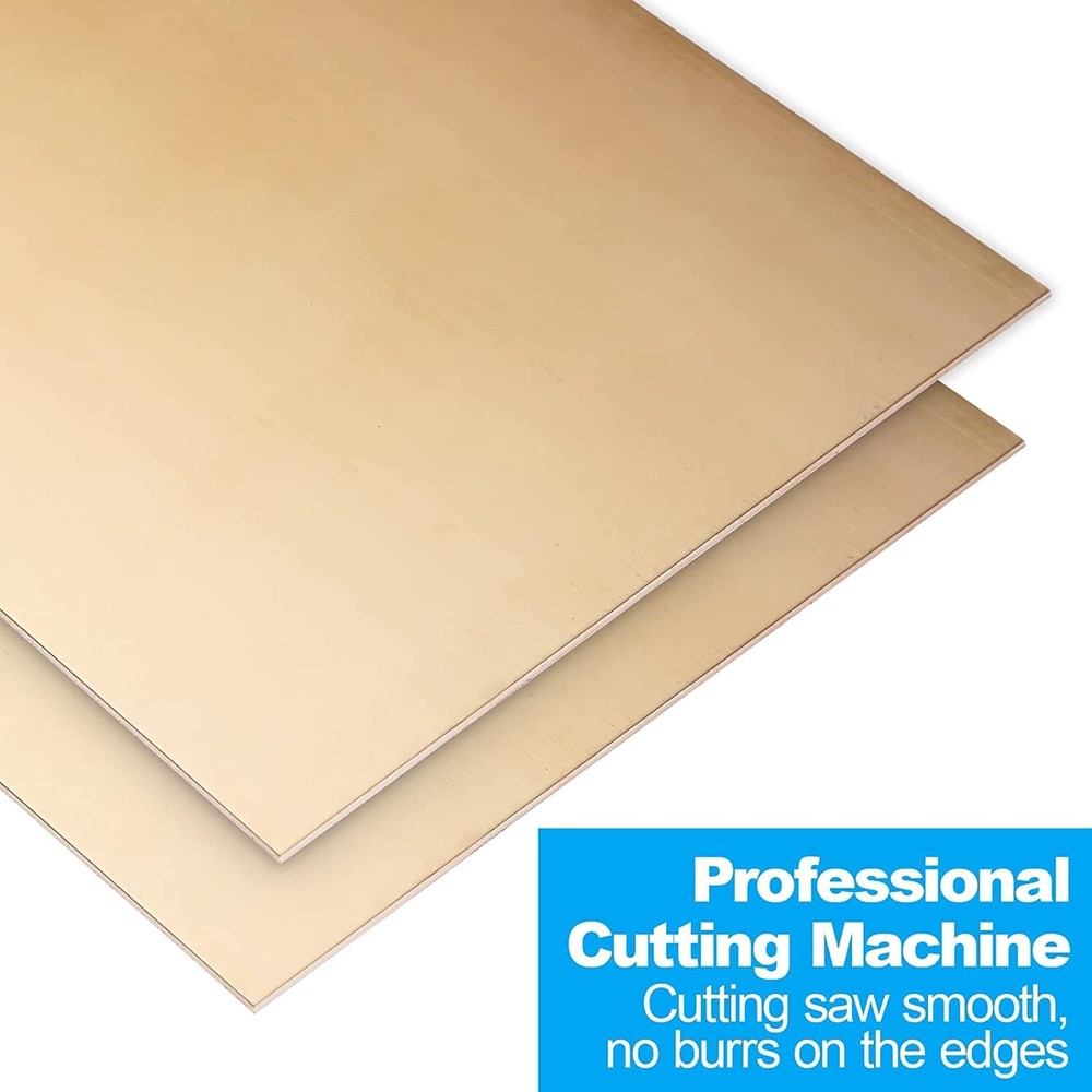 Brass Sheet, Metal Sheets Plates, 12" Length x 6" Width x 0.032" Thick