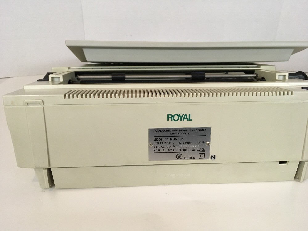 Royal Electronic Typewriter Alpha 101 Portable Made In Japan