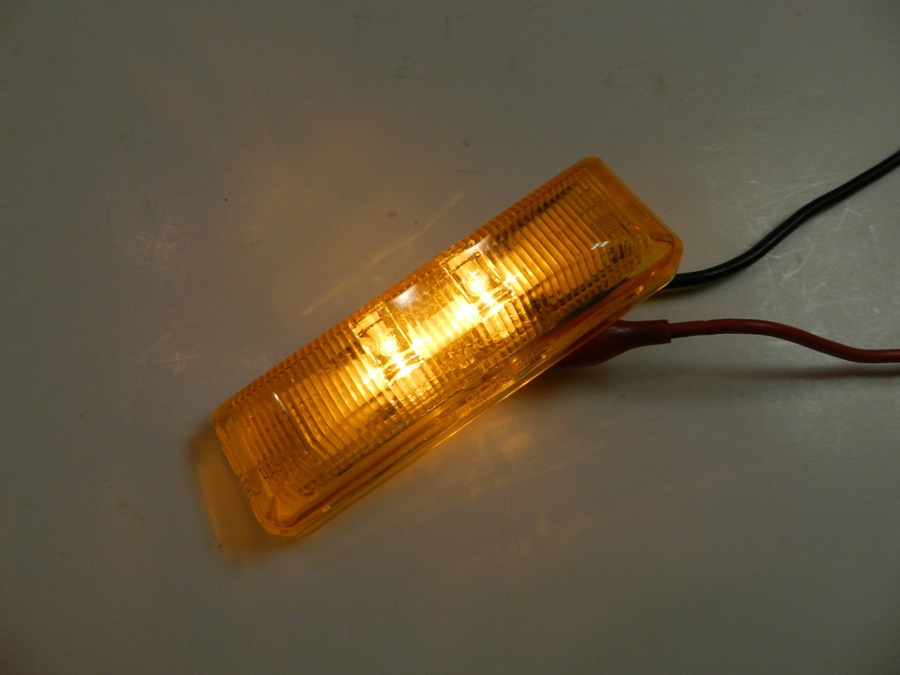 (2) LED Light 1x4 Surface mount w/base Amber Clearance Marker trailer Optronics