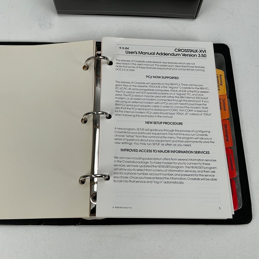 Microstuf CrossTalk XVI Data Communication Software System No Disks for IBM PCs
