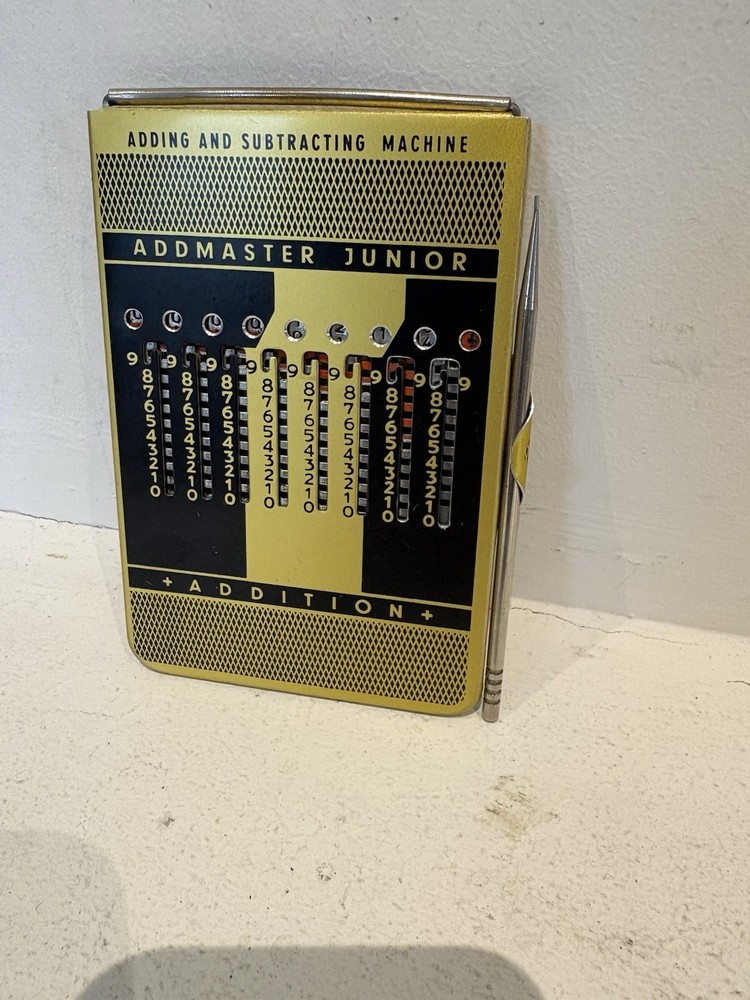 Vintage Addmaster Junior Adding & Subtracting Machine Calculator With Pointer