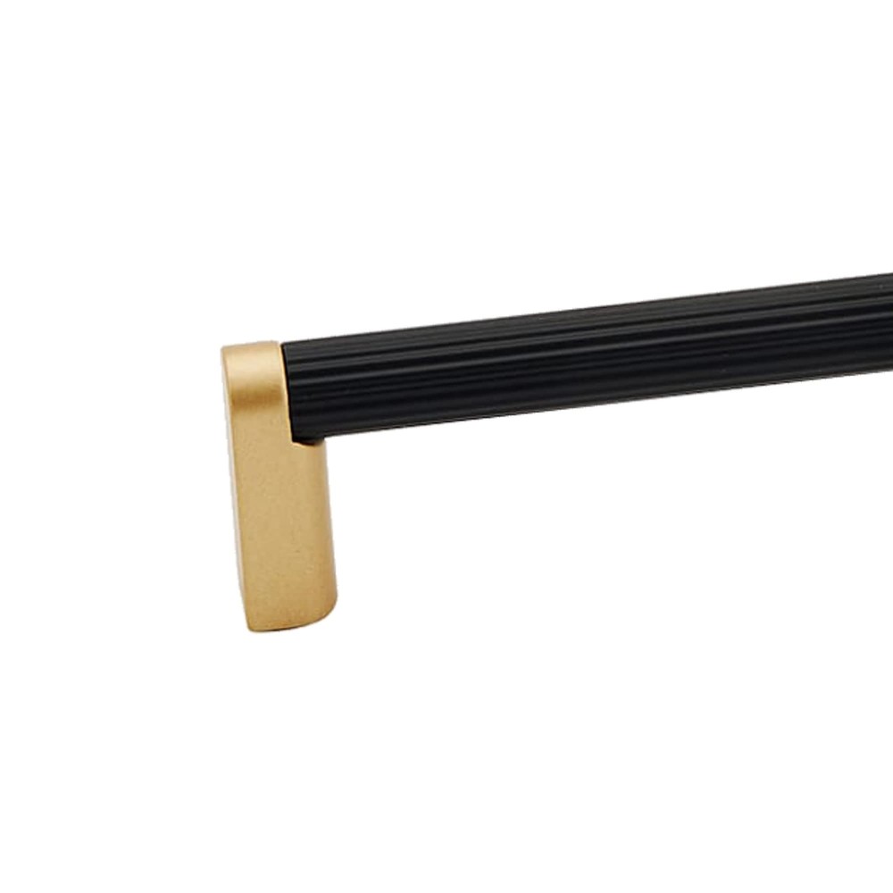 Alno A2904-35-MB Alta Moda 3 1/2" Pull Ribbed Bar Matte Black