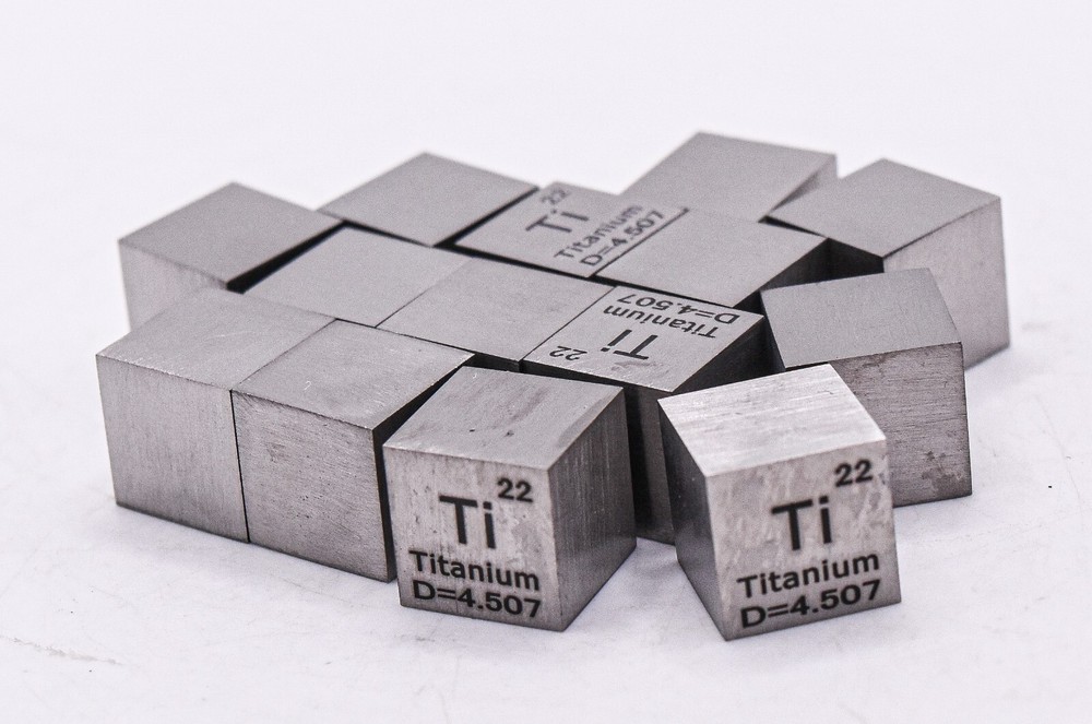 0.39" 10mm Titanium Cube Pure 99.9% Periodic Table Element Engraved Density 1PC