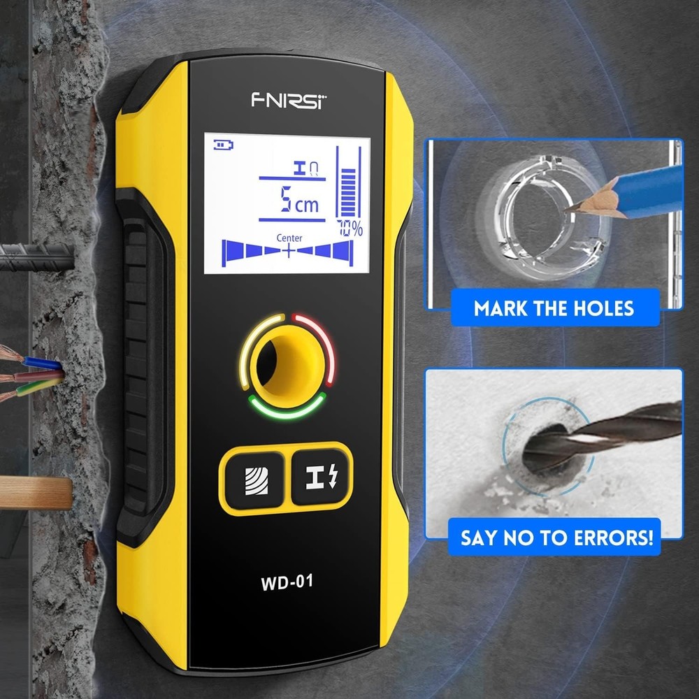 Professional Stud Finder with Auto Calibration & 6-in-1 Detection Modes