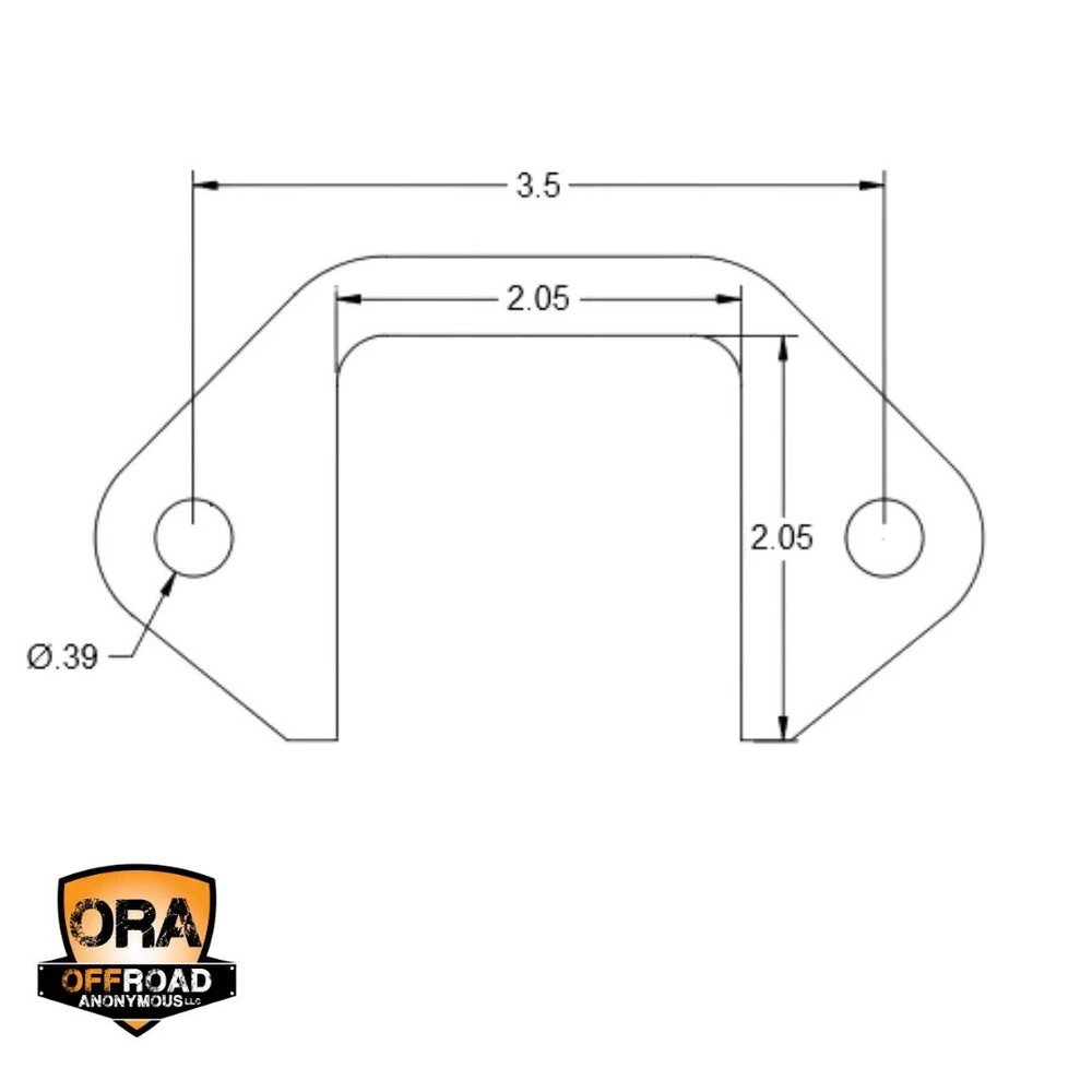 OFFROAD ANONYMOUS Tube Flanges-Shape: Square, Size: 2.0" (Style: Flush Mount)