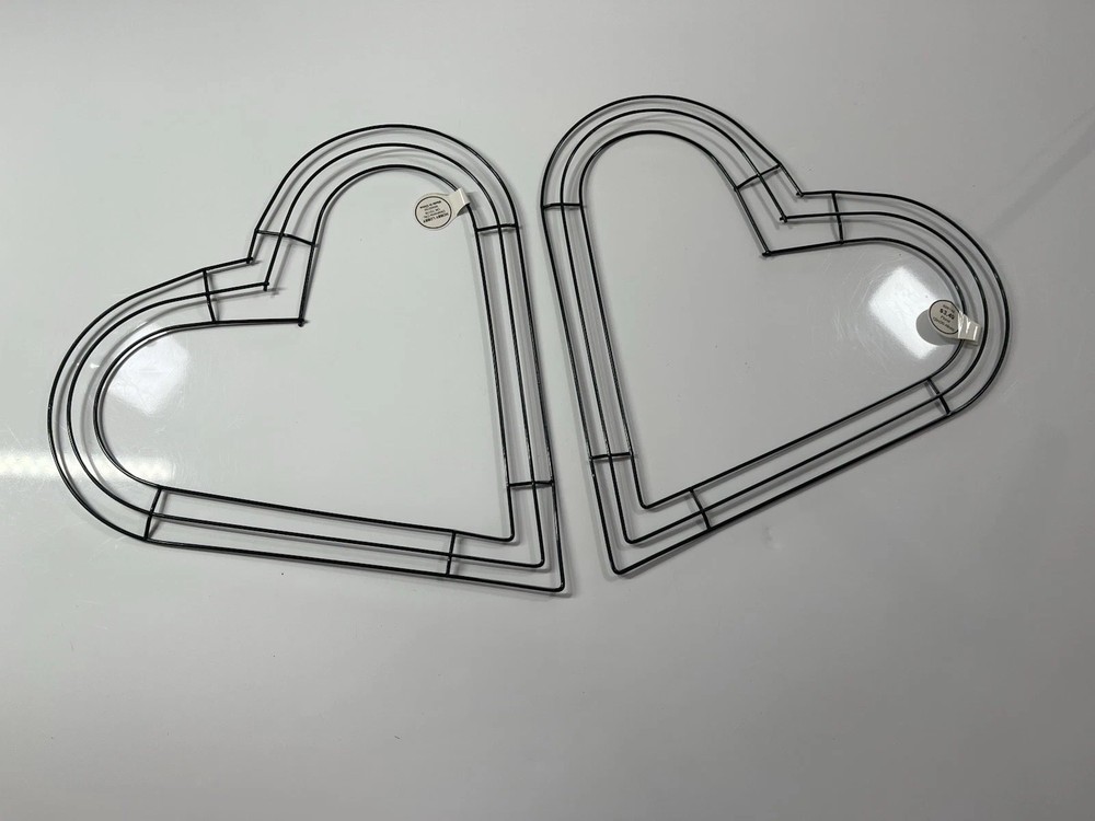 2 New Wreath Frame Decor Rust-proof Heart Shaped Wire Wreath Forms Lightweight