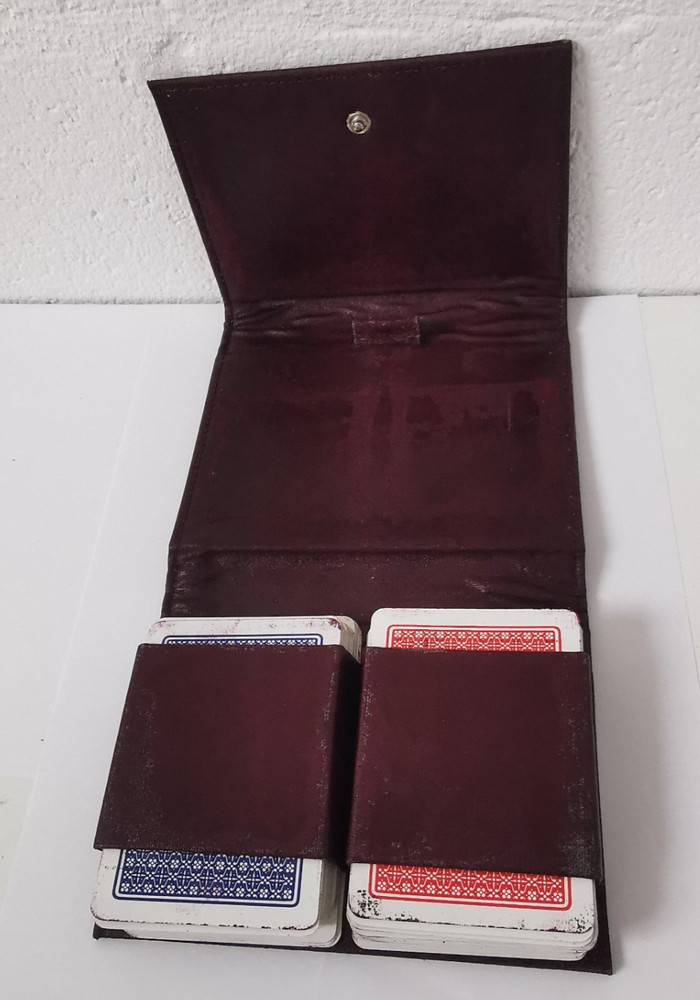 Solid Silver Mounted Playing Cards Case.