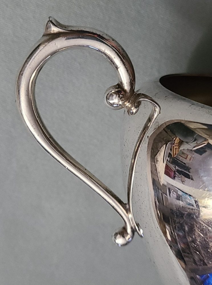 Vtg E.H.S. Co. silverplate on copper open creamer pitcher