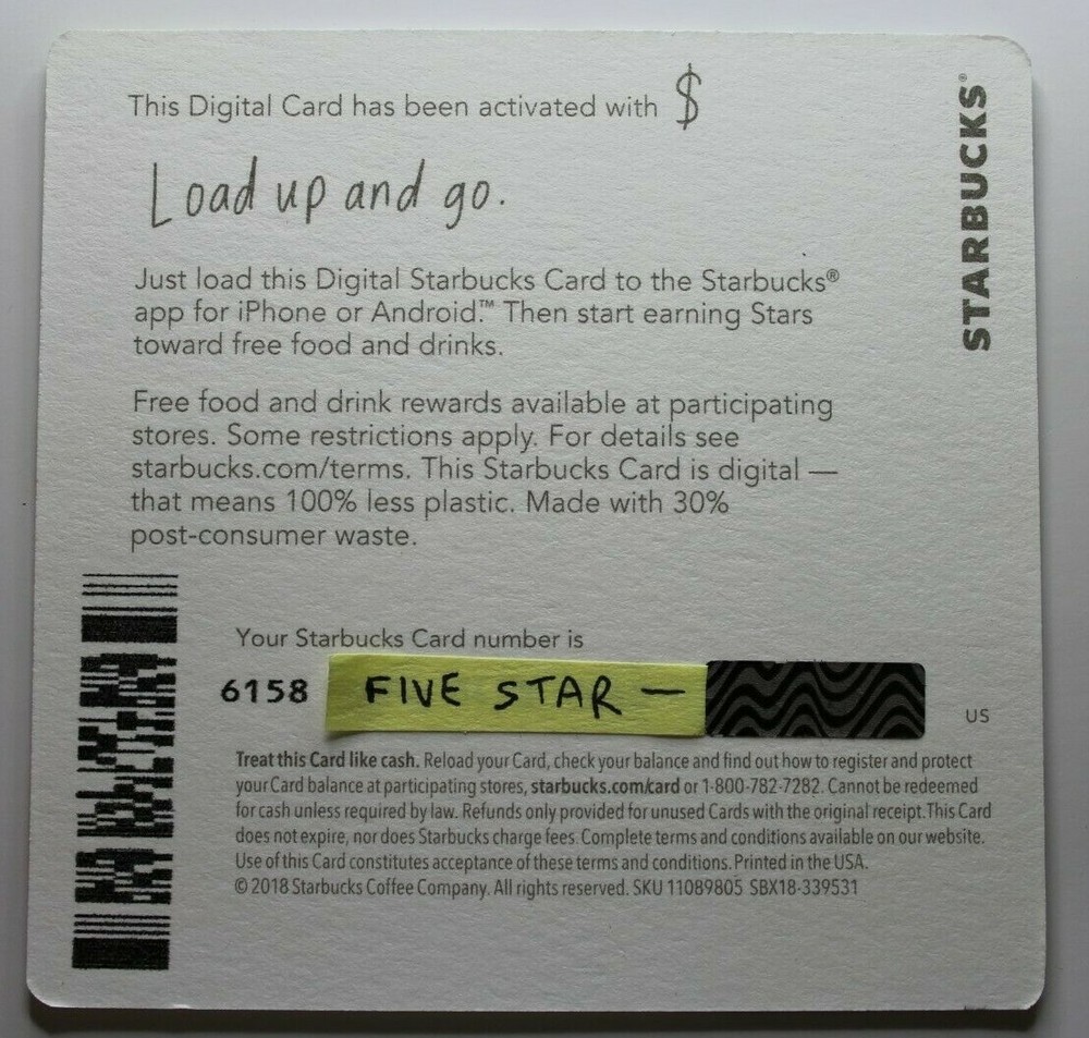 Starbucks Card 6158 - Great Year 2018