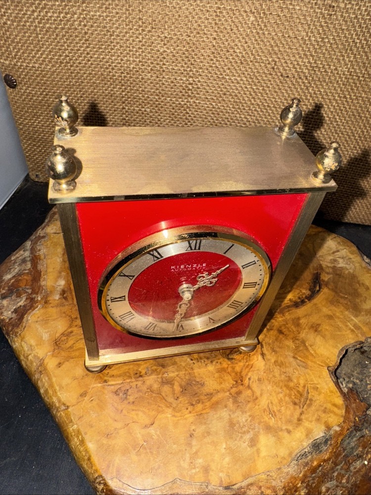 Vintage Germany Kienzle Automatic Brass Table Clock. (U)