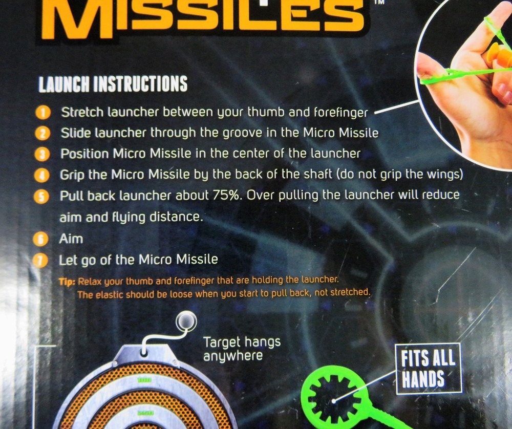 Micro Missiles Target Set Diggin Shoot From Fingertips Includes Board New In Pkg