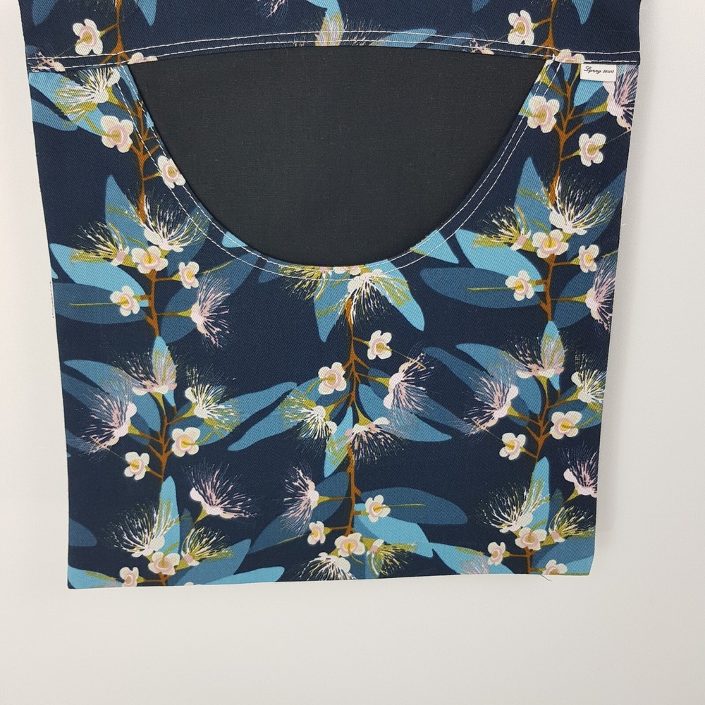 Peg Bag Handmade Navy Blue Floral Patterned Lined Laundry Clothes Peg Holder