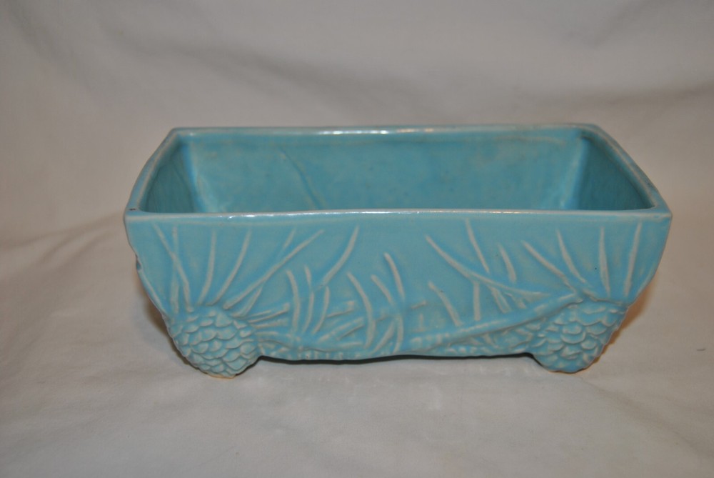 Mccoy Blue Pinecone Rectangle Planter