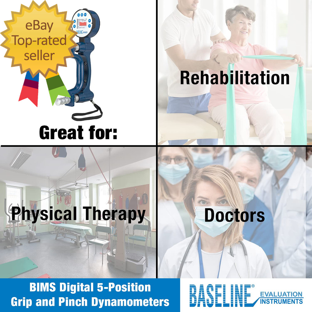 BIMS Digital 5-Position Hand Dynamometer for Grip Strength Testing and Evaluatio