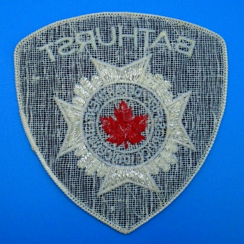 Bathurst Fire Department (New Brunswick, Canada) Silver Thread Shoulder Patch 4"