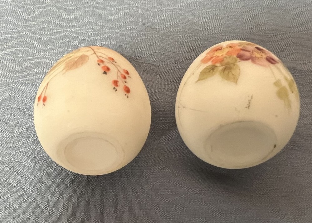 Mt. Washington Hand Painted Raised Enamel Egg Shaped Salt & Pepper Shakers